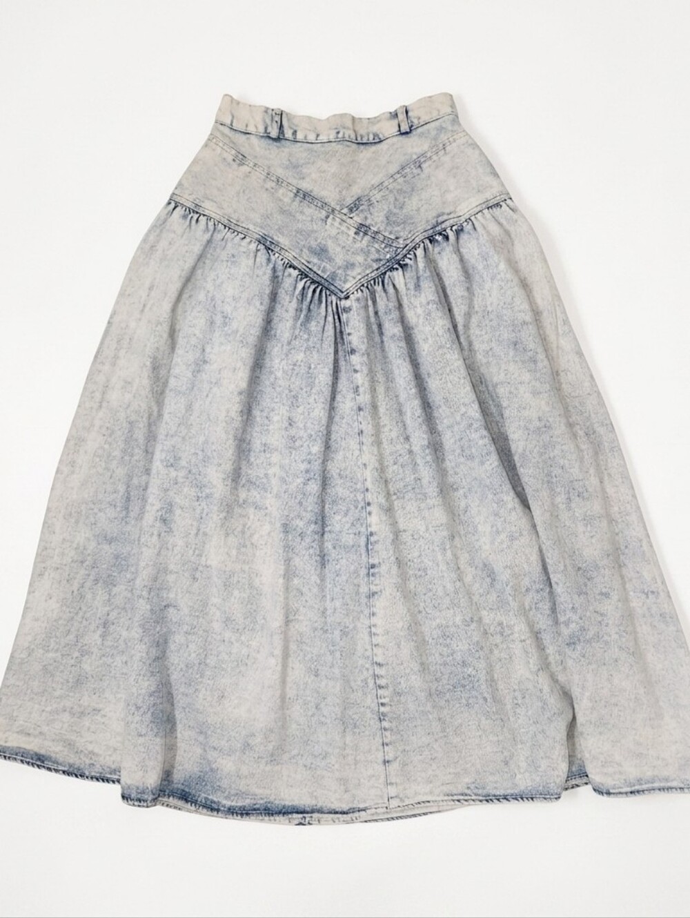 CIRCLE T Vintage 80s Acid Wash Denim Long Skirt Blue Western High Waist 5/6